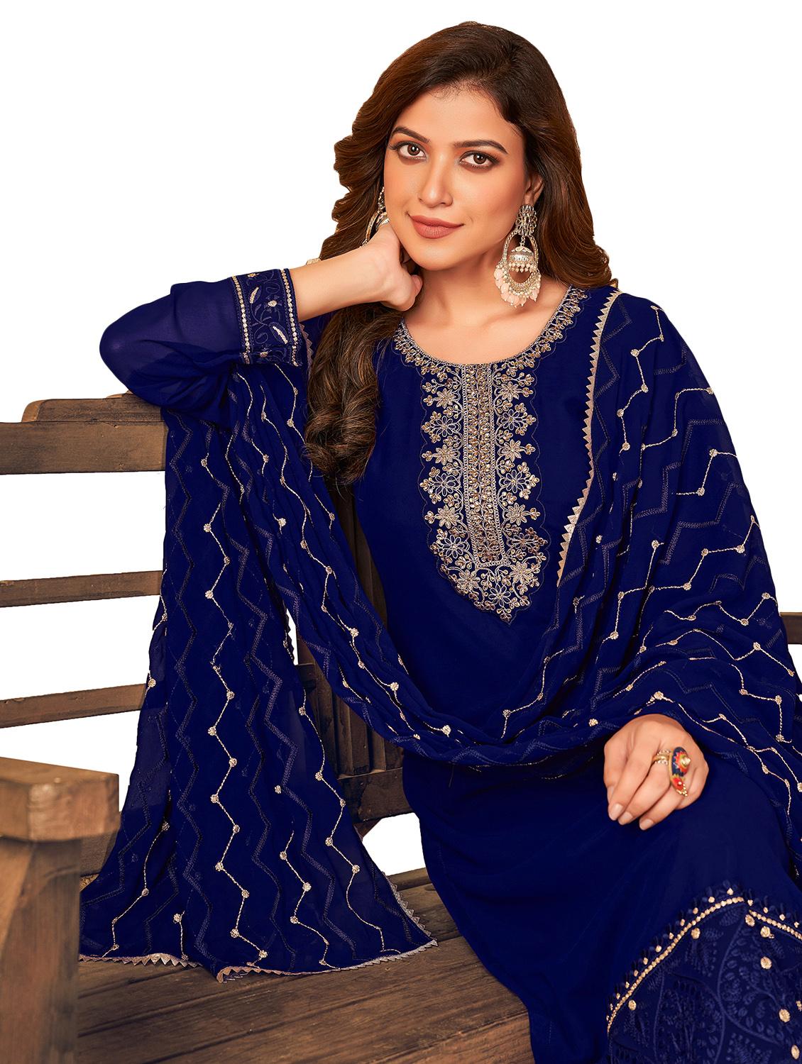 embroidered unstitched suit set - 18507160 -  Standard Image - 1
