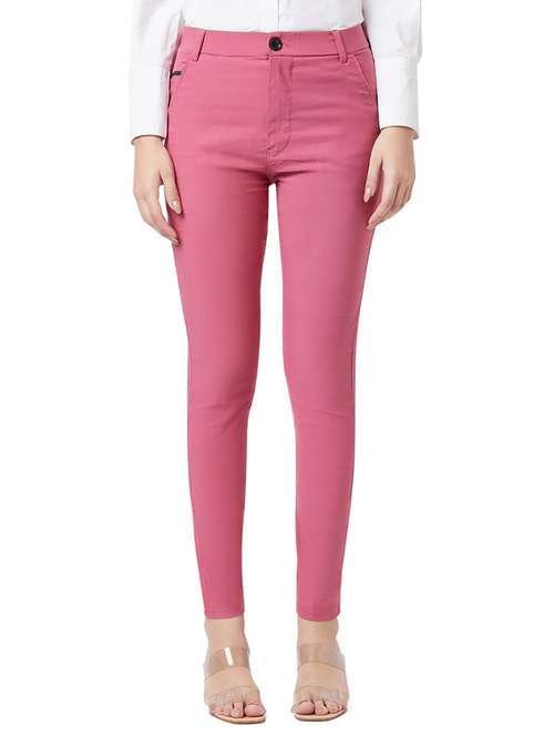 mid rise solid cigarette trouser - 18507235 - Standard Image - 0