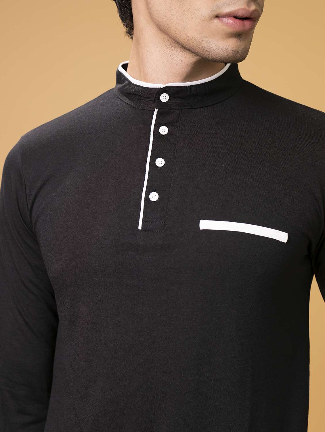 black solid casual t-shirt  - 18507470 -  Standard Image - 4