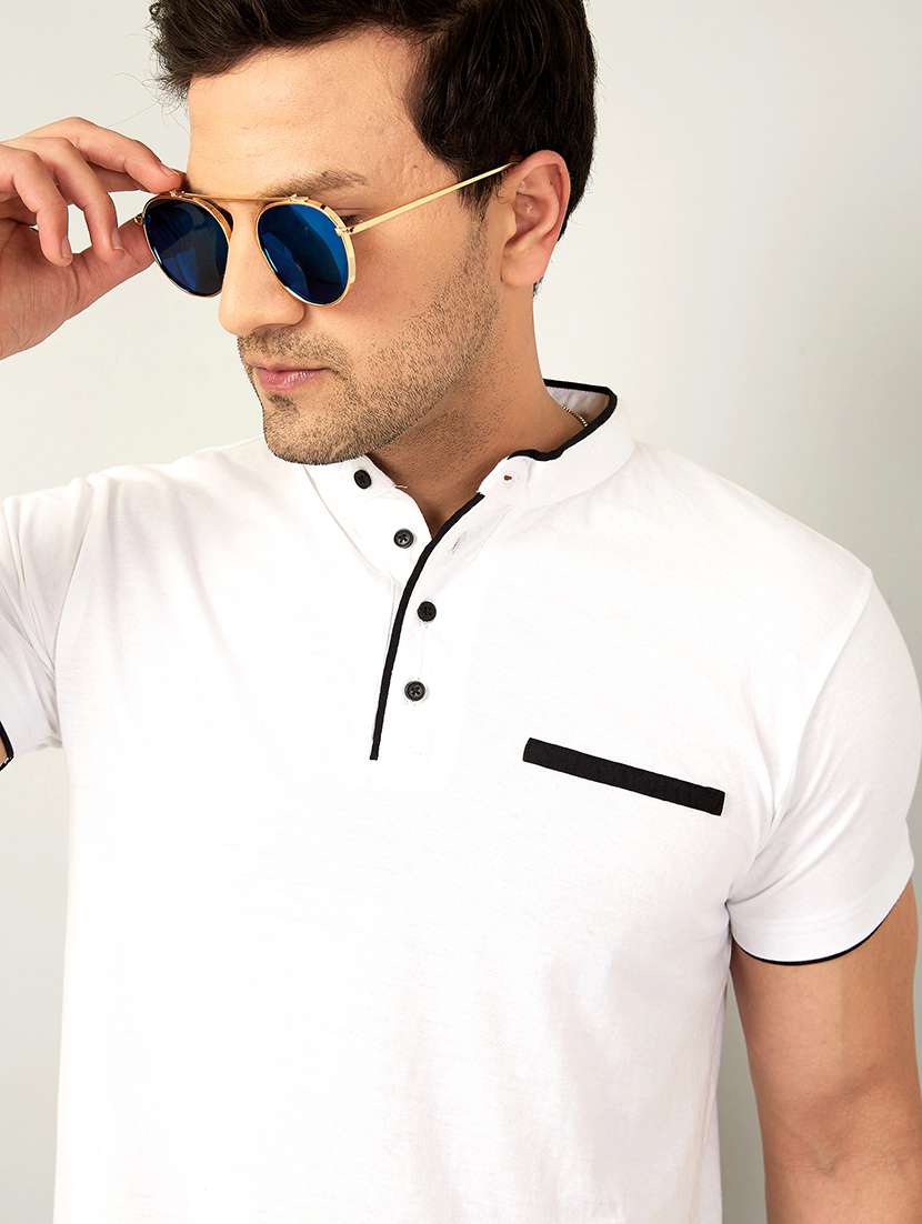 men white solid short sleeve t-shirt - 18507473 -  Standard Image - 1