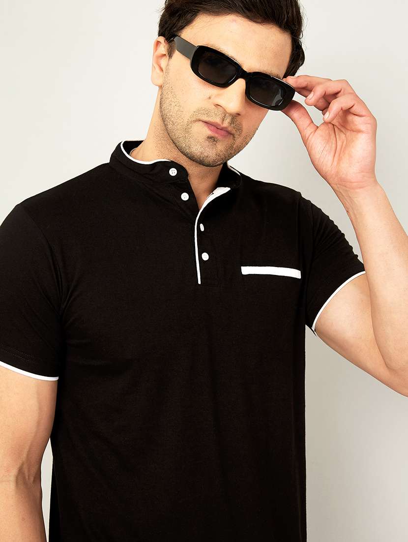 black solid casual t-shirt  - 18507476 -  Standard Image - 1