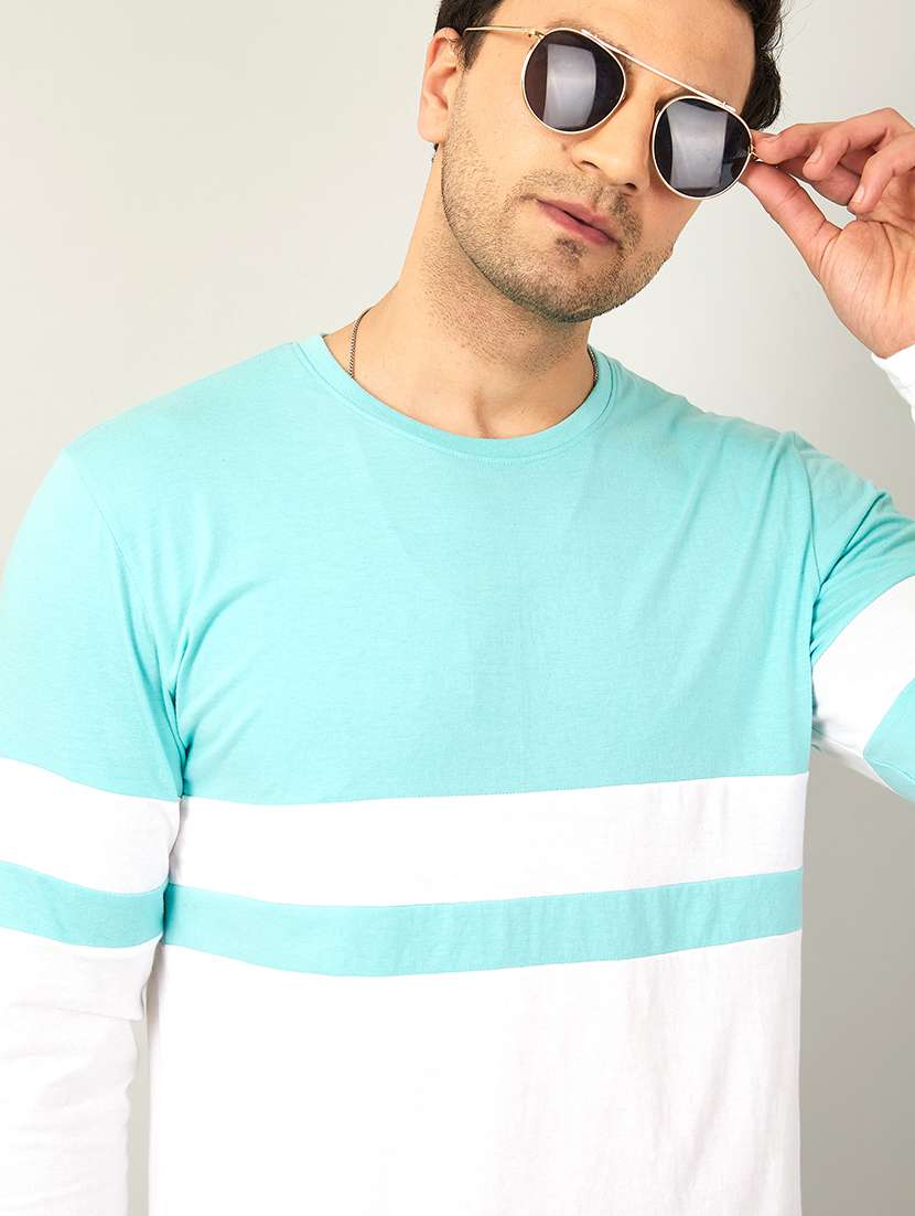 white color block casual t-shirt - 18507487 - Standard Image - 1