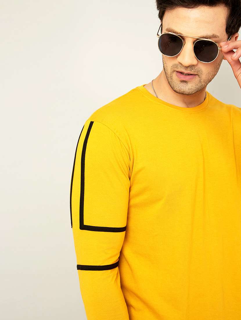yellow striped casual t-shirt  - 18507503 -  Standard Image - 1