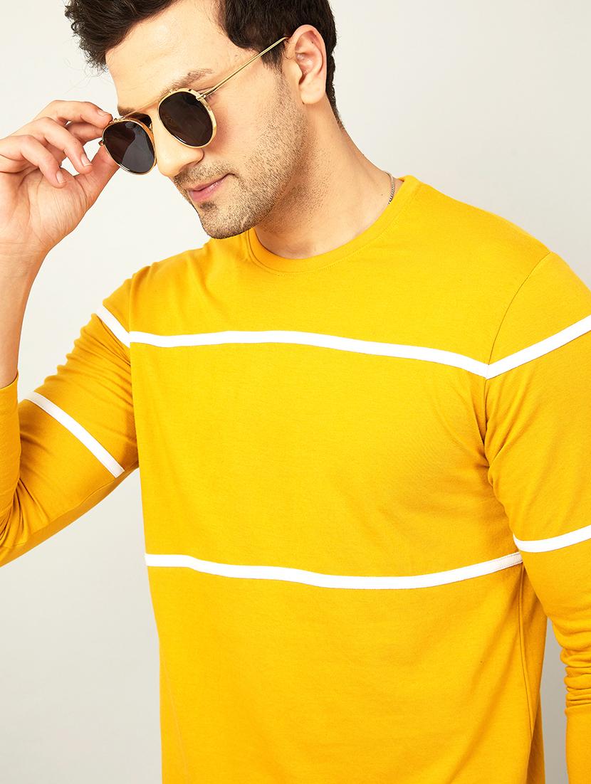 yellow striped casual t-shirt - 18507512 - Standard Image - 1