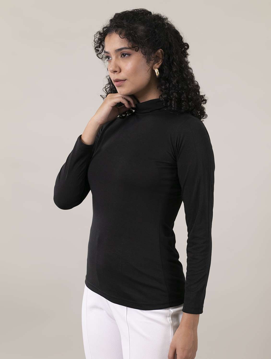 women's straight turtle neck top - 18507743 -  Standard Image - 1