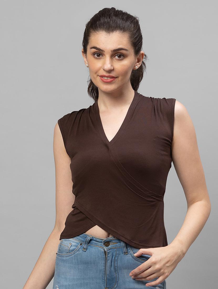 overlap neck solid top  - 18507812 -  Zoom Image - 0