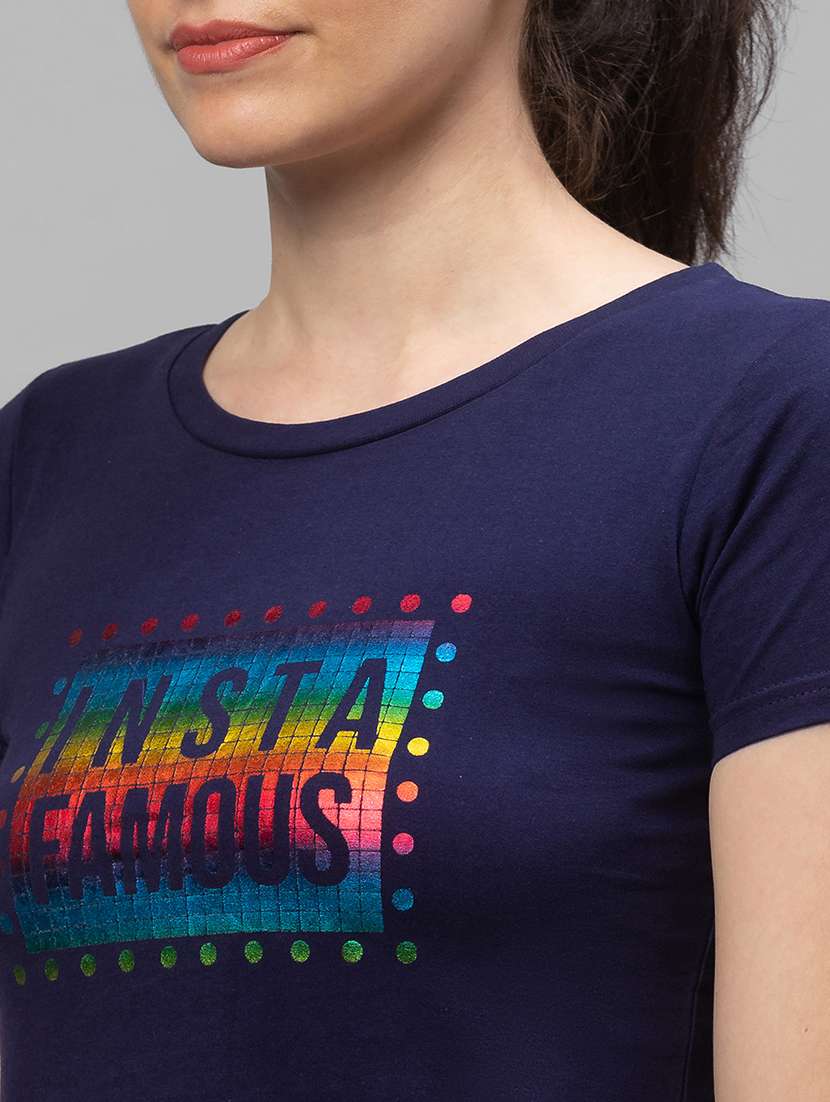 women's front print round neck t-shirt - 18507878 -  Standard Image - 4