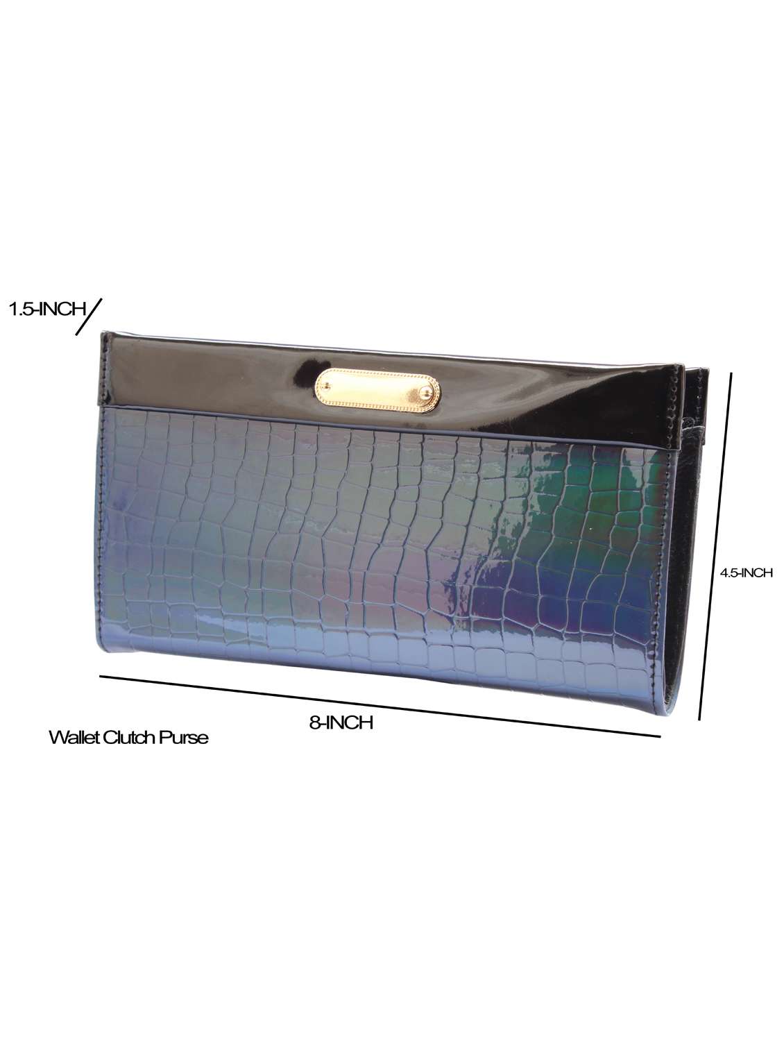 blue leatherette (pu) regular clutch - 18507906 -  Standard Image - 4