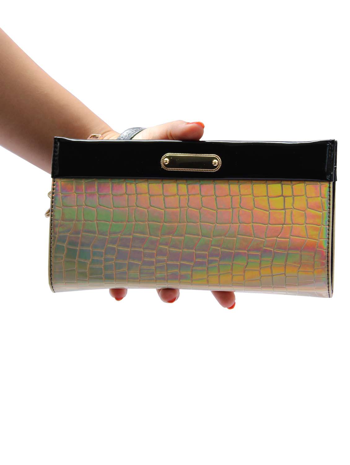 multi colored leatherette (pu) regular clutch - 18507907 -  Standard Image - 6