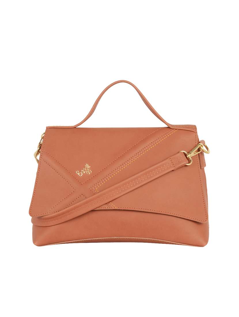 brown pvc regular satchel