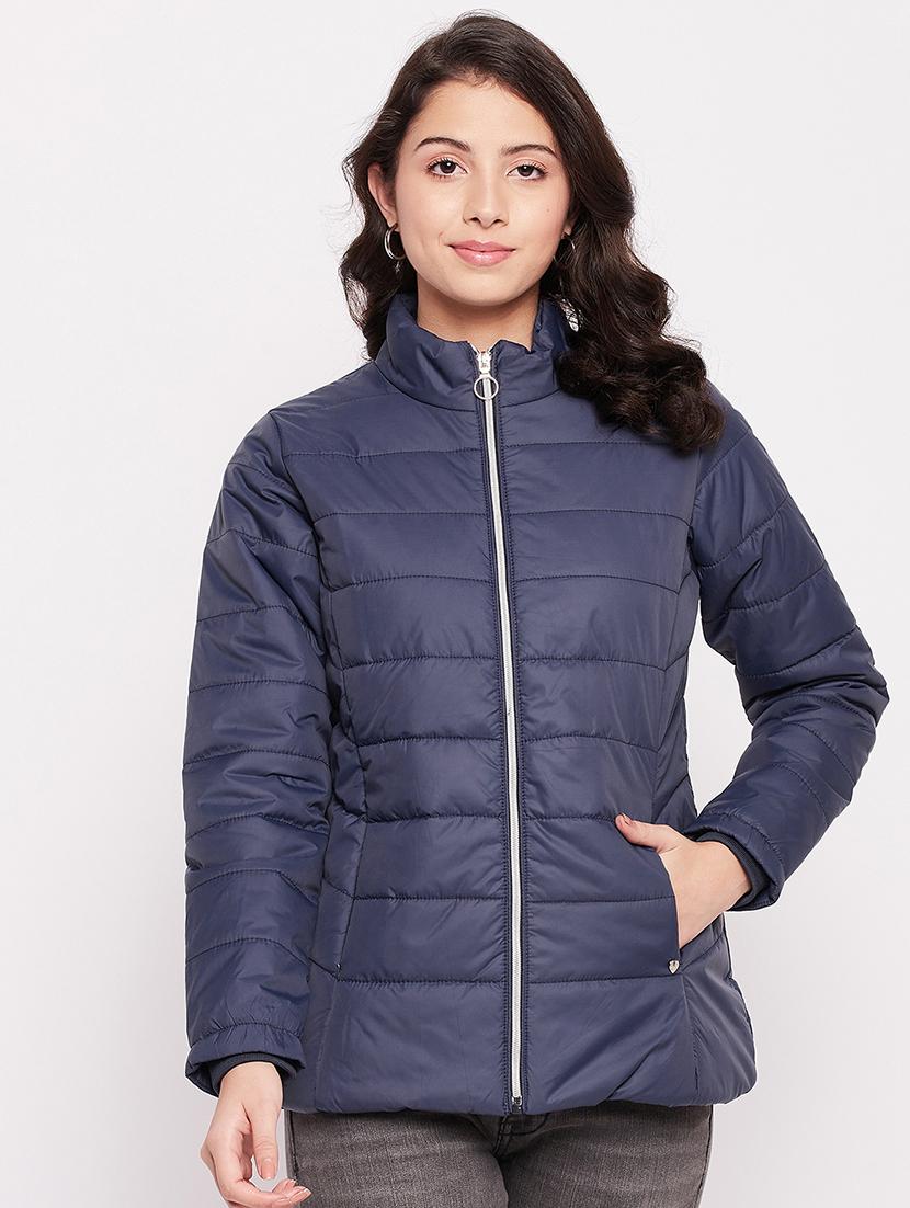 women solid long sleeve quilted jacket - 18507970 - Zoom Image - 0