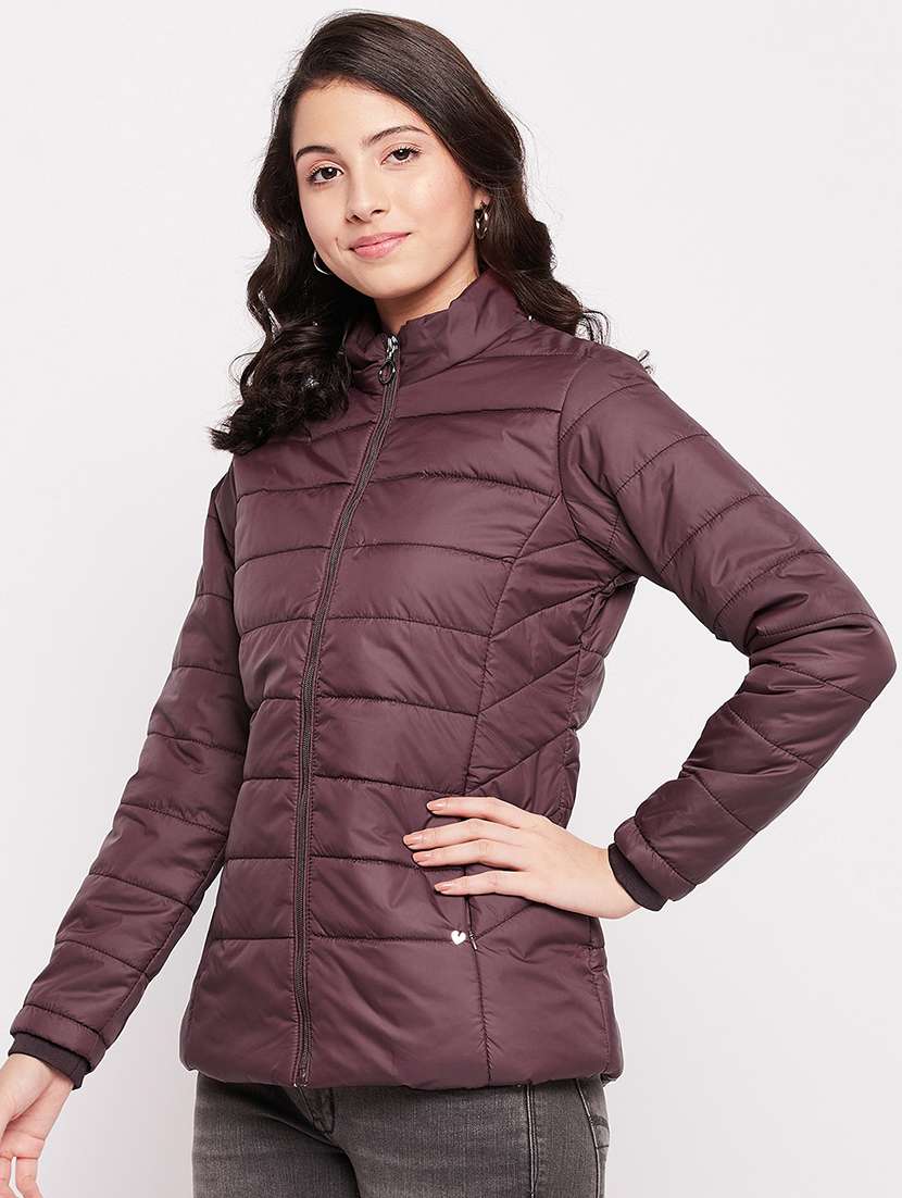 women solid long sleeve quilted jacket  - 18507971 -  Standard Image - 1