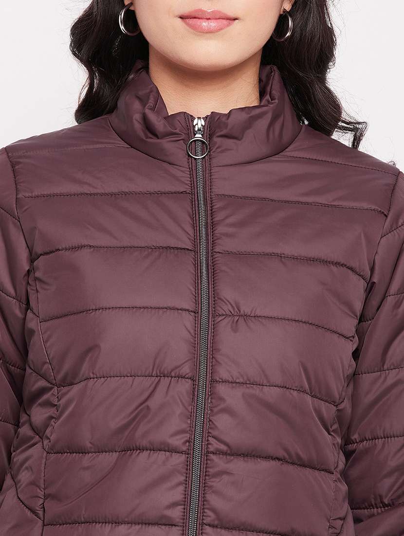 women solid long sleeve quilted jacket  - 18507971 -  Standard Image - 4