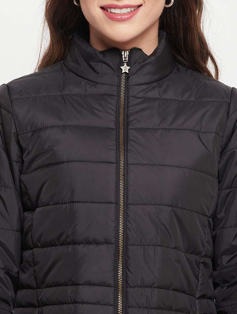 women solid long sleeve quilted jacket  - 18507972 -  Standard Image - 4