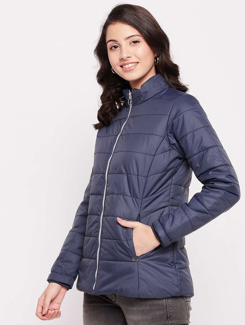 women solid long sleeve quilted jacket  - 18507975 -  Standard Image - 1