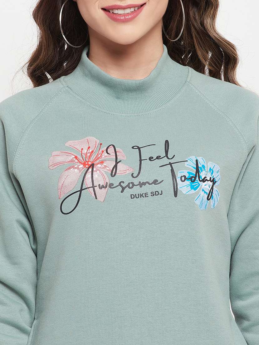high neck graphic printed sweatshirt - 18507982 - Standard Image - 4