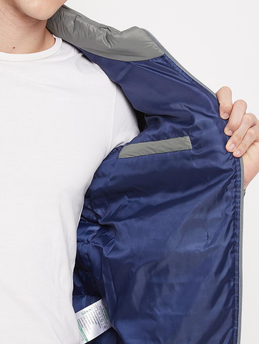 grey solid quilted jacket - 18508018 - Standard Image - 4