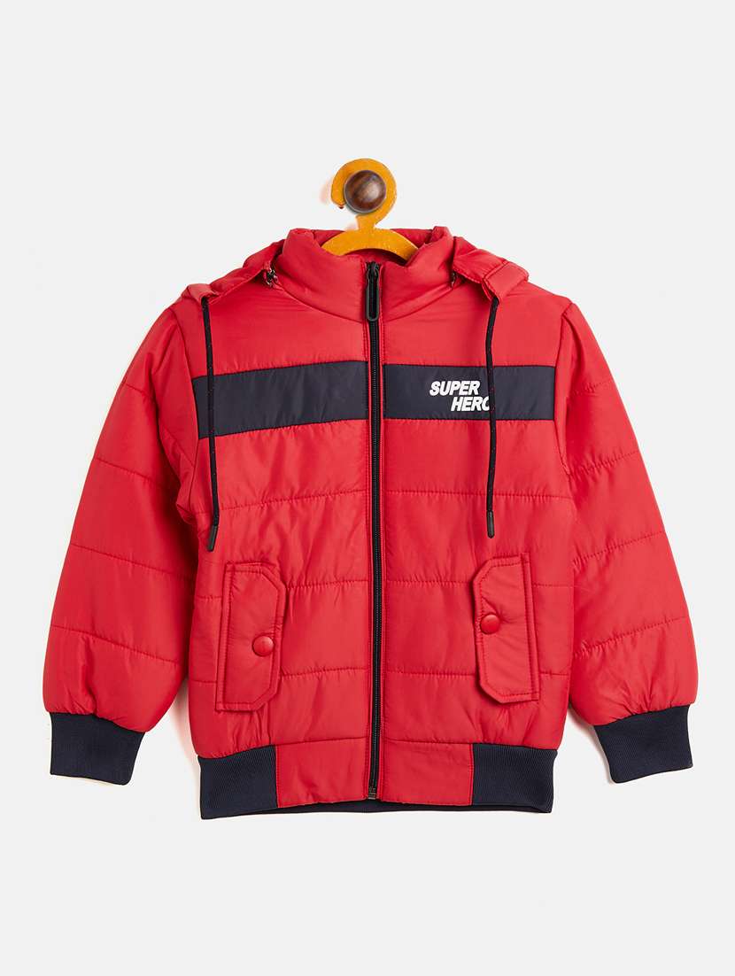 boys hooded neck quilted jacket - 18508027 - Zoom Image - 0