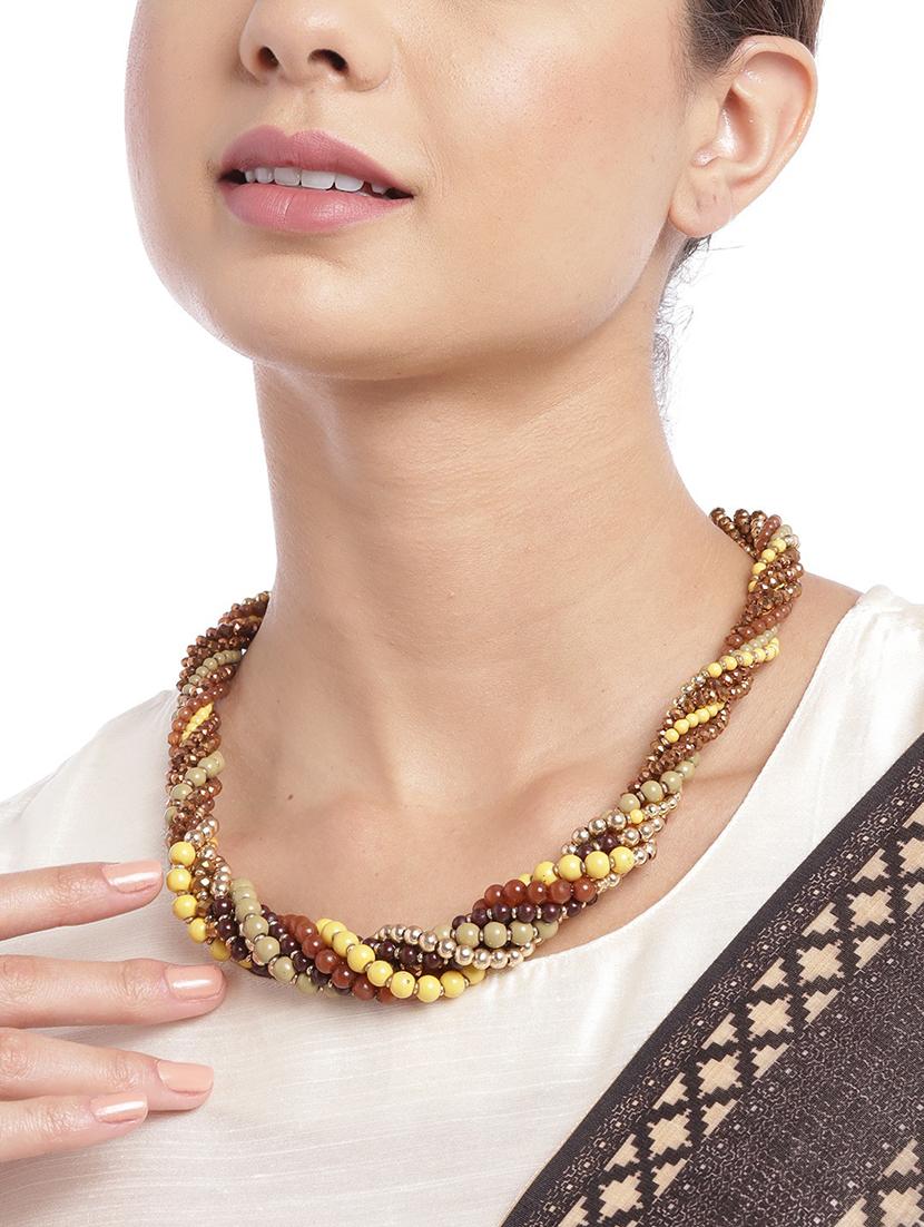 women brown and gold-toned necklace - 18509726 - Standard Image - 4