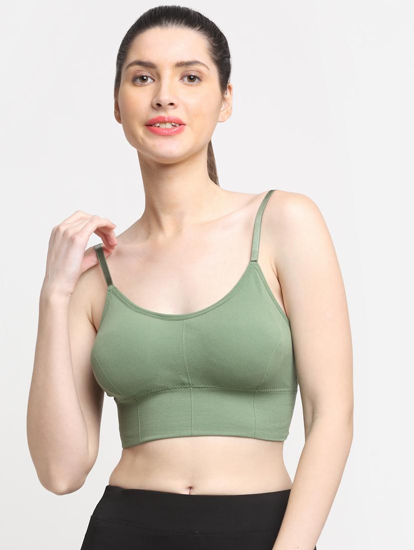 olive lightly padded sports bra - 18510119 - Standard Image - 1