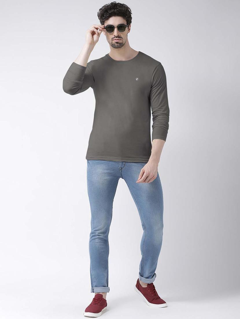 grey solid regular t-shirt - 18510132 - Standard Image - 4