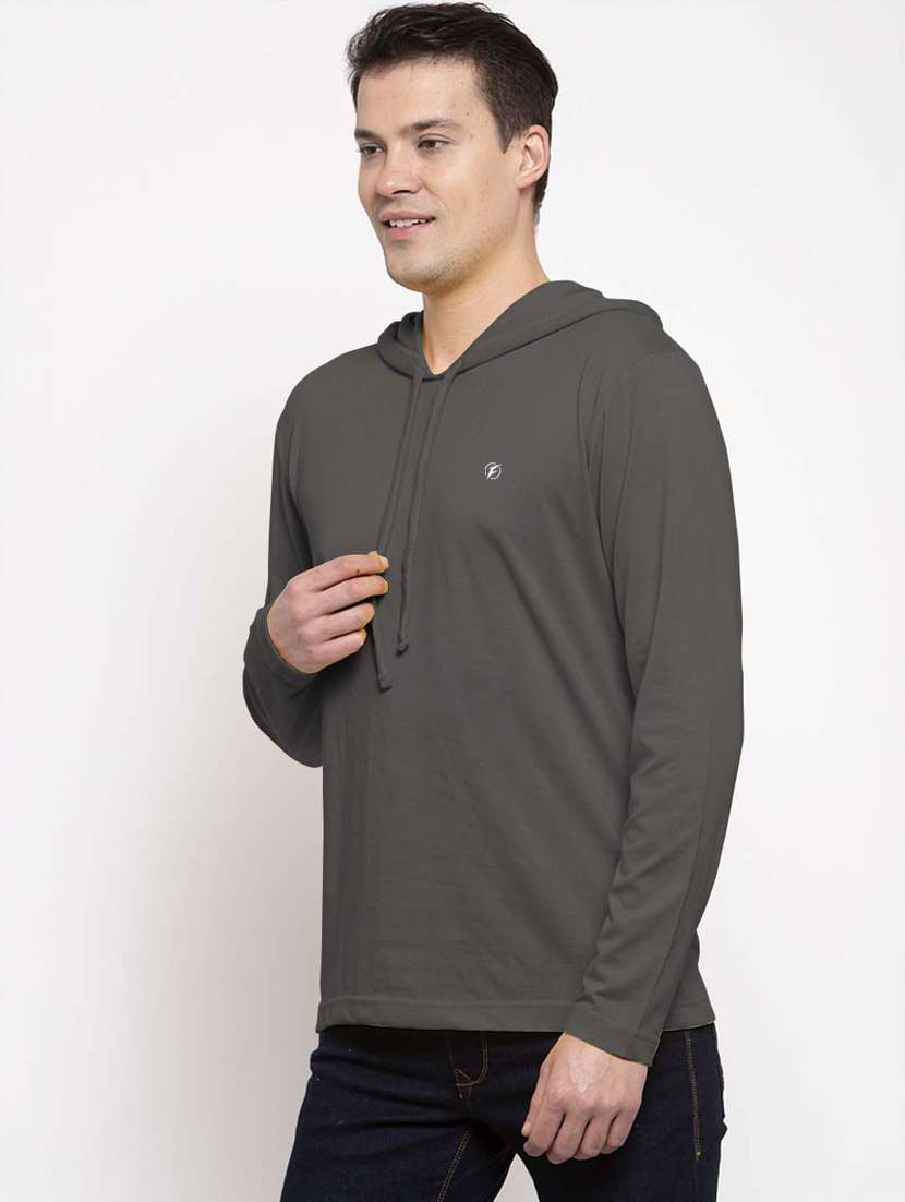 purple solid hooded t-shirt - 18510135 -  Standard Image - 1