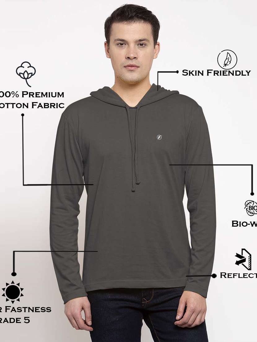 purple solid hooded t-shirt - 18510135 -  Standard Image - 4