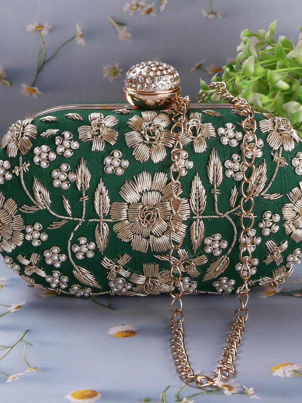 dbfashionvilla green zardozi clutch box wedding  - 18510153 -  Standard Image - 1