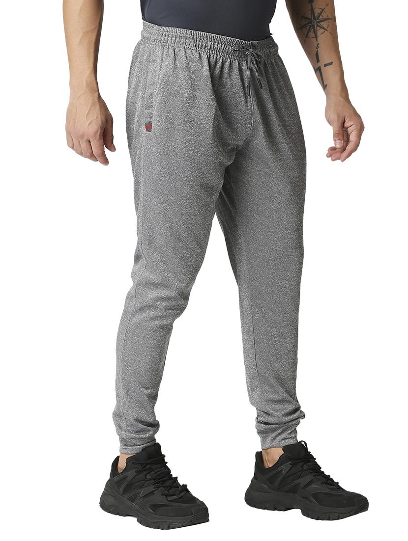 grey solid joggers track pant - 18510400 - Standard Image - 1