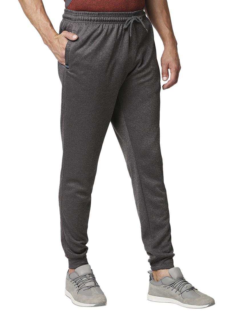 grey solid joggers track pant - 18510402 - Standard Image - 1