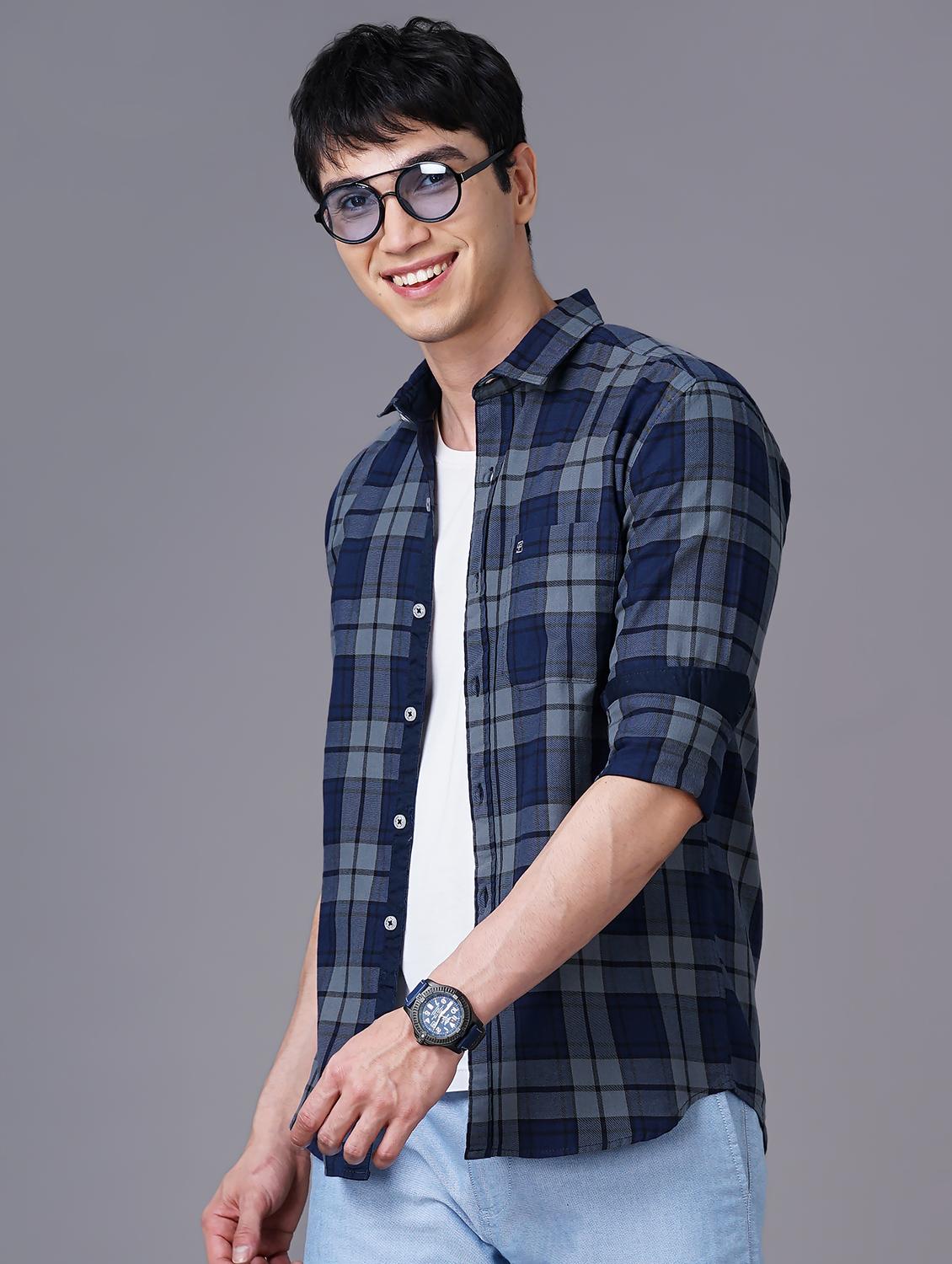 check print casual shirt - 18512111 - Standard Image - 1