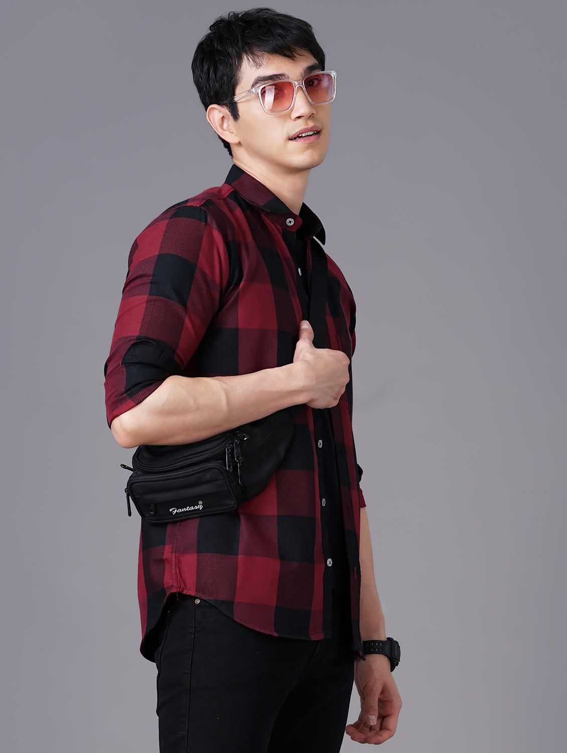 check print casual shirt - 18512121 - Standard Image - 1