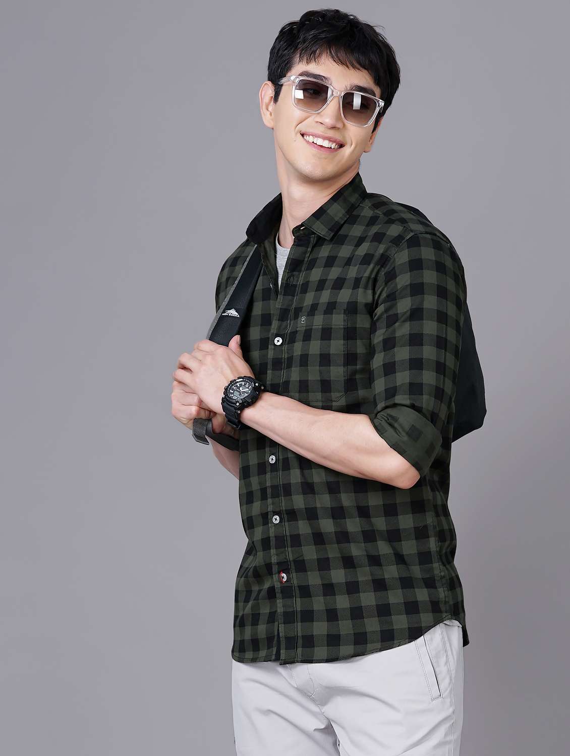 check print casual shirt - 18512127 - Standard Image - 1