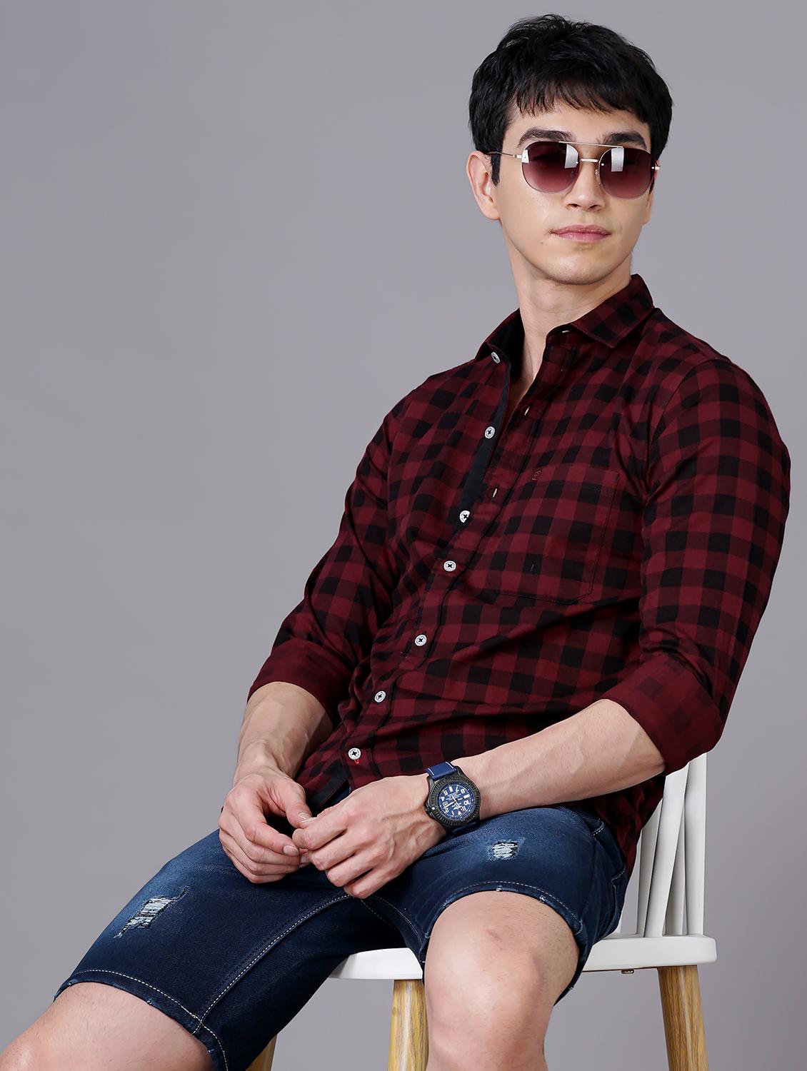 check print casual shirt - 18512130 -  Standard Image - 1