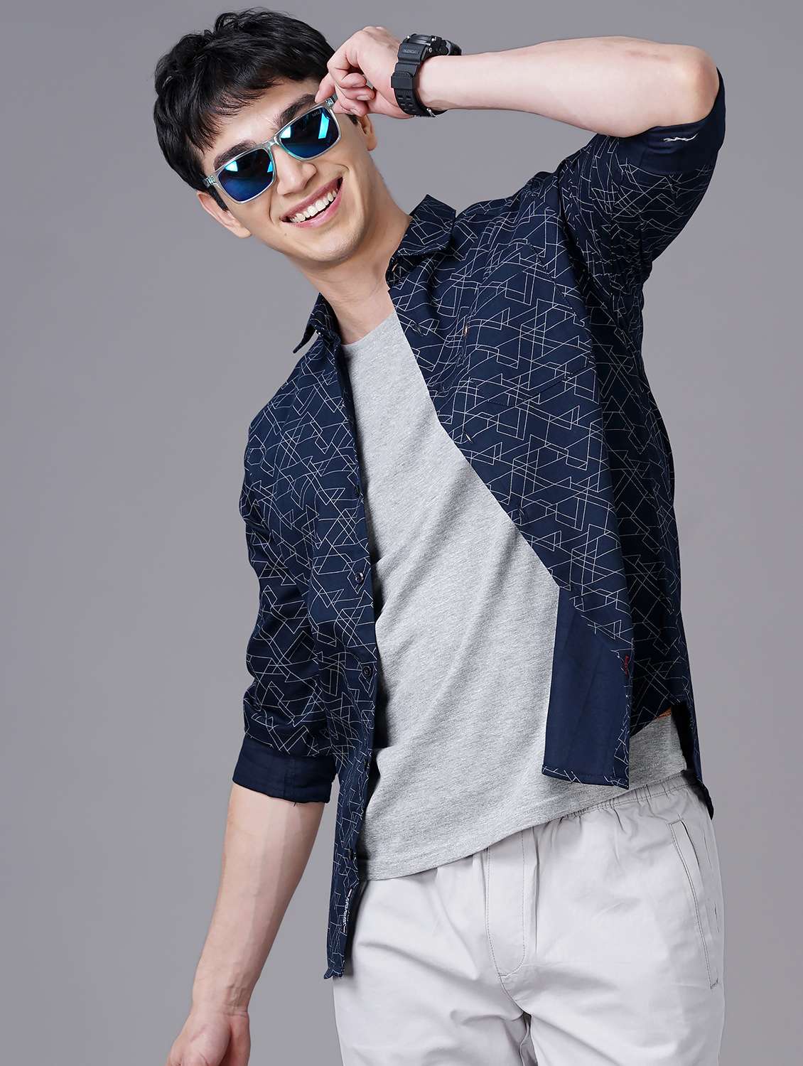 abstract print casual shirt - 18512132 - Standard Image - 1