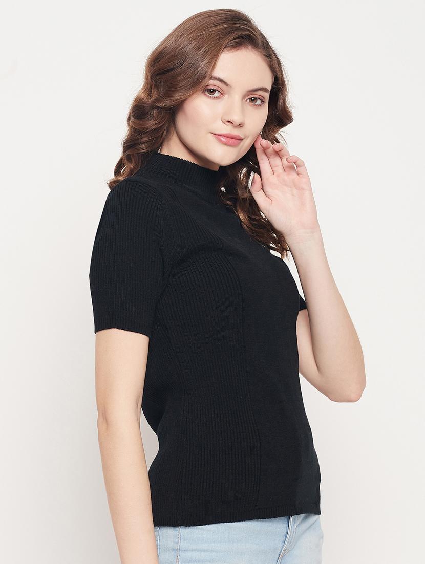 high neck solid pullover - 18512206 - Standard Image - 1