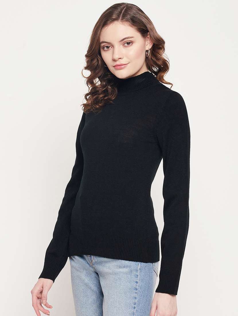 long sleeved solid regular pullover - 18512214 - Standard Image - 1