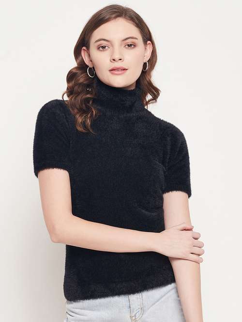 turtle neck solid pullover - 18512233 - Standard Image - 0