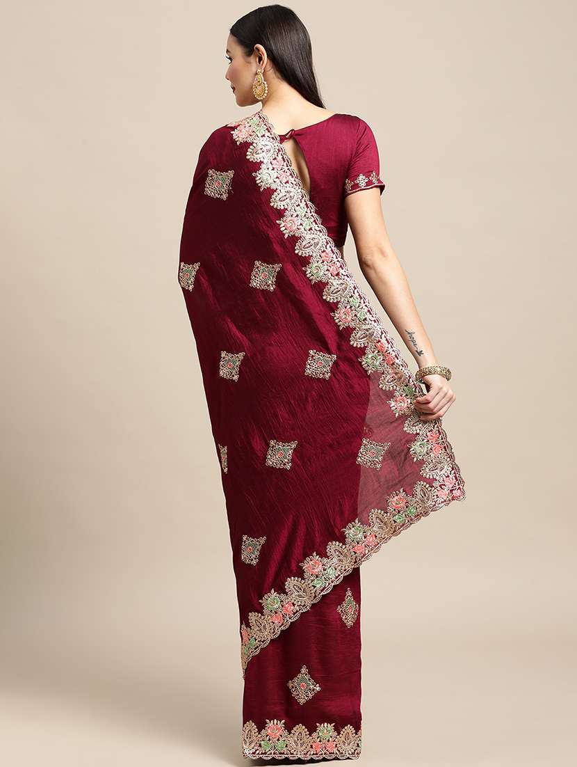 women's embroidered saree with blouse - 18512415 -  Standard Image - 1