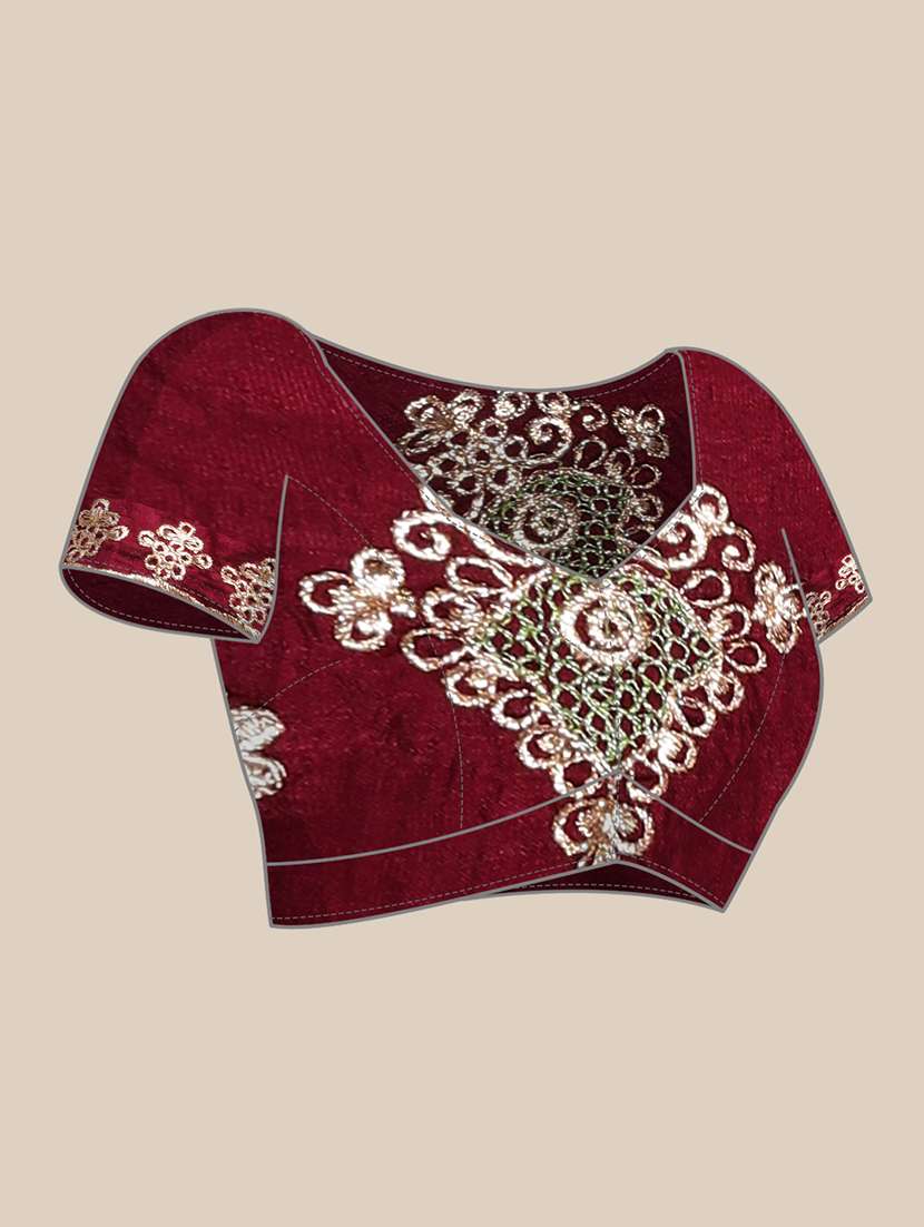 women's embroidered saree with blouse - 18512415 -  Standard Image - 4