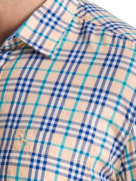 orange checkered casual shirt - 18512473 - Standard Image - 4