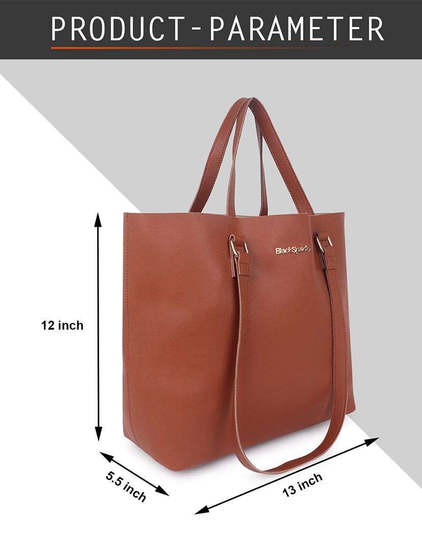 tan leatherette (pu) structured tote - 18512763 - Standard Image - 4