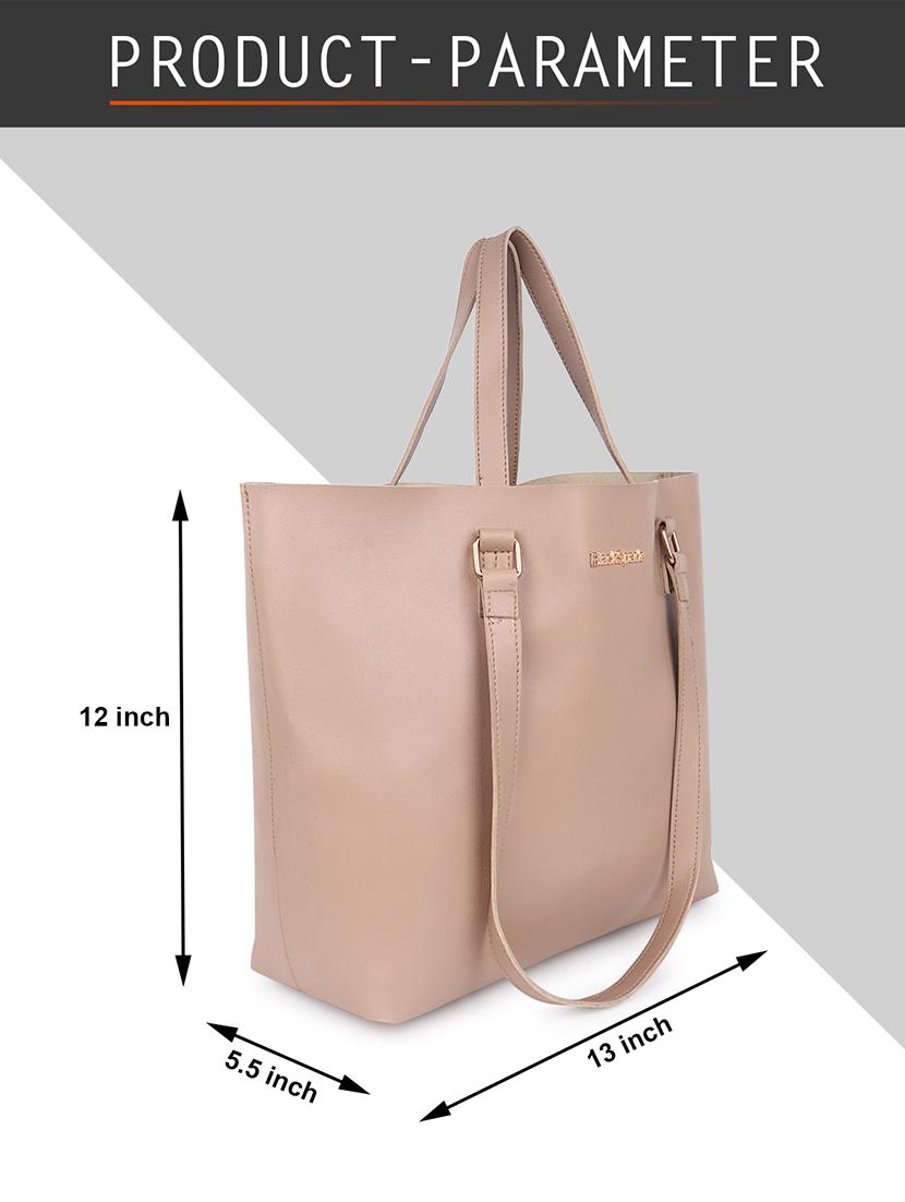 beige leatherette (pu) structured tote - 18512772 - Standard Image - 1