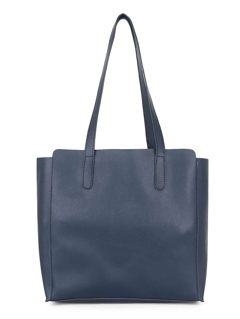 blue leatherette (pu) structured tote - 18512779 -  Standard Image - 1
