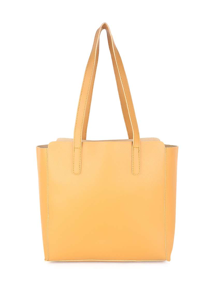 tan leatherette (pu) structured tote - 18512782 - Standard Image - 1