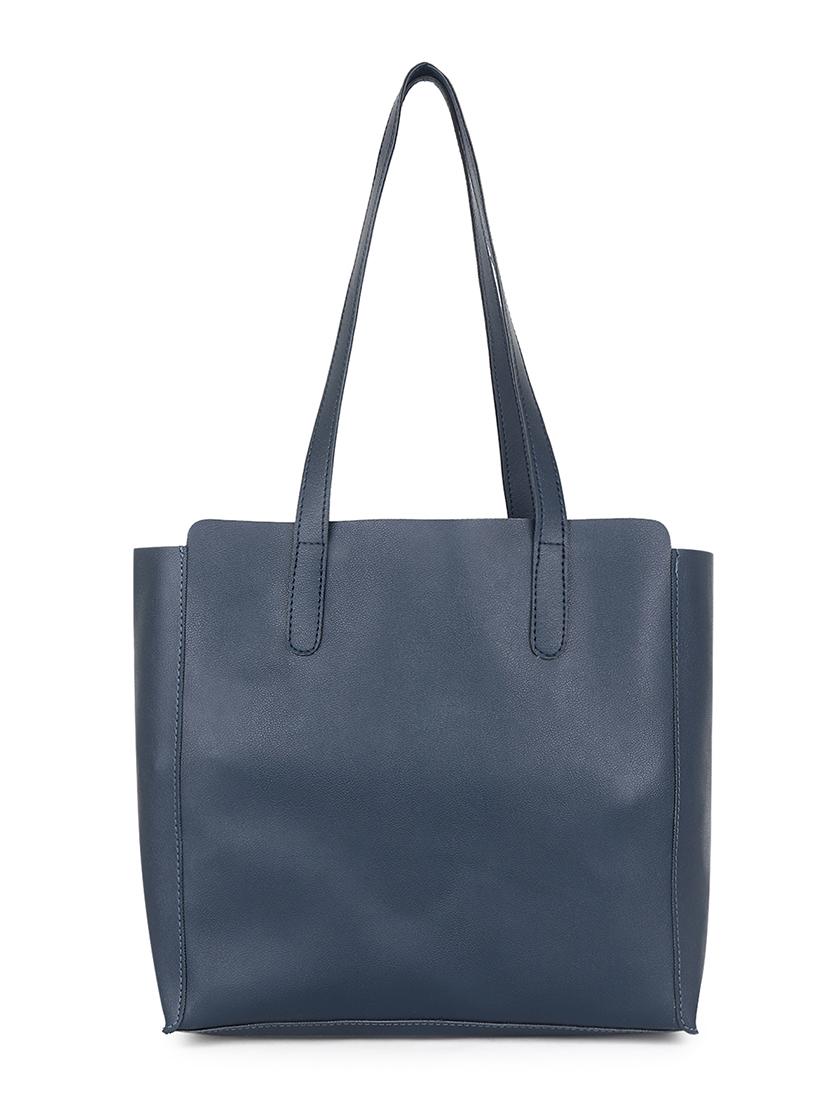 blue leatherette (pu) structured tote - 18512785 - Standard Image - 1