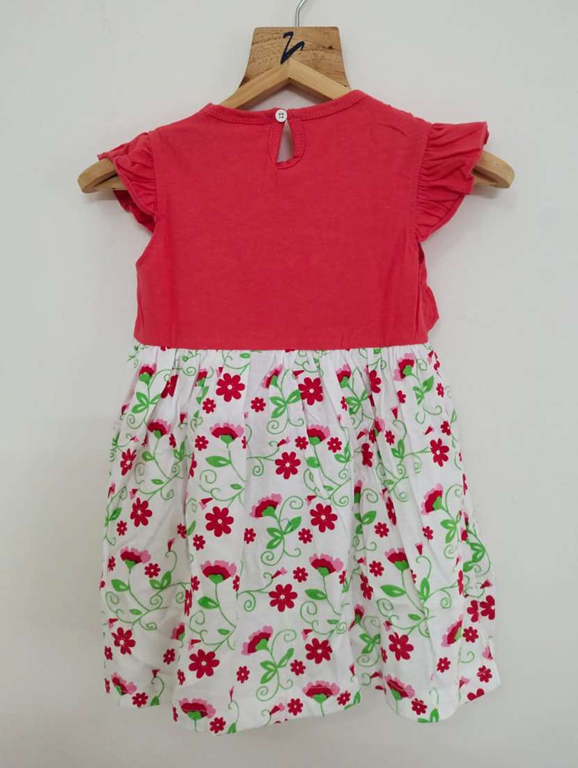 girls round neck cap sleeve frock - 18513436 -  Standard Image - 1