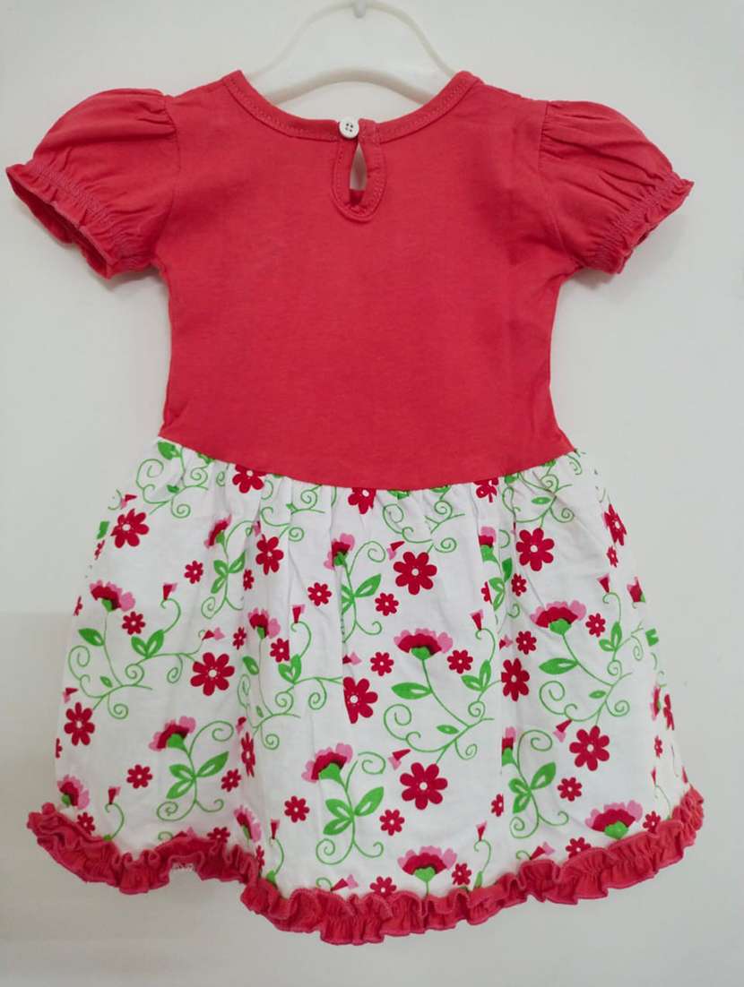 girls round neck short sleeves frock - 18513439 -  Standard Image - 1