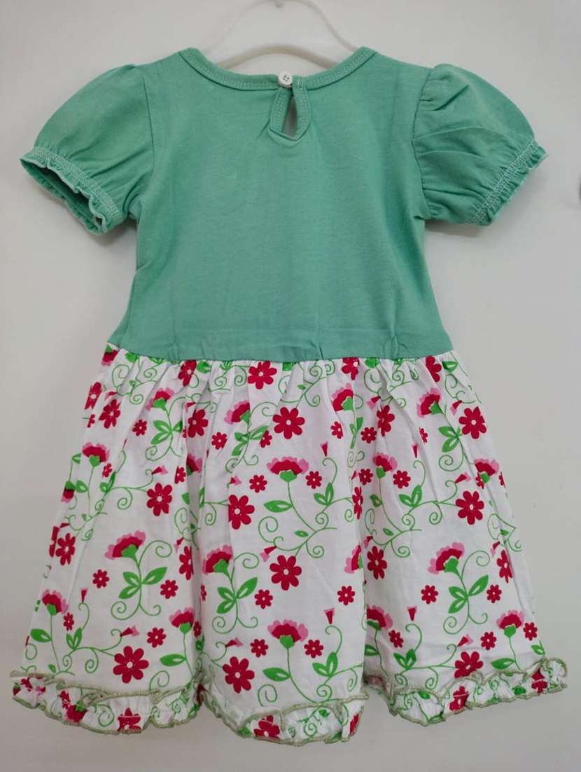 girls round neck short sleeves frock - 18513440 -  Standard Image - 1