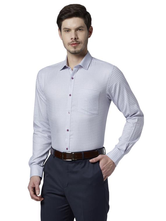 light blue checkered formal shirt - 18513480 - Standard Image - 1